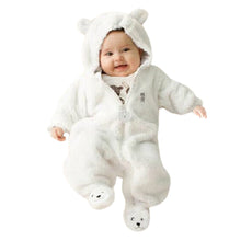 Load image into Gallery viewer, 2017 Autumn Winter Baby Rompers Bear style baby coral fleece Hoodies Jumpsuit baby girls boys romper newborn toddle clothing