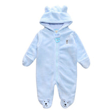Load image into Gallery viewer, 2017 Autumn Winter Baby Rompers Bear style baby coral fleece Hoodies Jumpsuit baby girls boys romper newborn toddle clothing