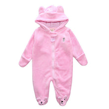 Load image into Gallery viewer, 2017 Autumn Winter Baby Rompers Bear style baby coral fleece Hoodies Jumpsuit baby girls boys romper newborn toddle clothing