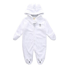 Load image into Gallery viewer, 2017 Autumn Winter Baby Rompers Bear style baby coral fleece Hoodies Jumpsuit baby girls boys romper newborn toddle clothing