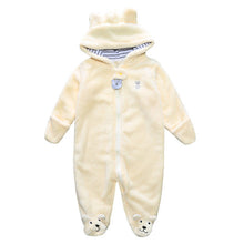 Load image into Gallery viewer, 2017 Autumn Winter Baby Rompers Bear style baby coral fleece Hoodies Jumpsuit baby girls boys romper newborn toddle clothing