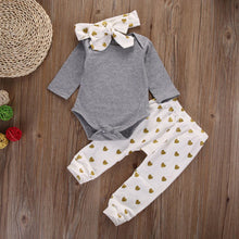 Load image into Gallery viewer, 2017 1Set Newborn Baby Boys Girls Bear Tops Romper Pants 3PCS Outfits Clothes Romper + Pants + Hat girls toddler clothing
