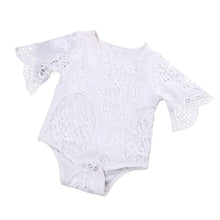 Load image into Gallery viewer, 2017 Lovely Gifts Baby Girls White ruffles Sleeve hollow  Romper Newborn Baby Infant Lace Jumpsuit Clothes Sunsuit Outfits
