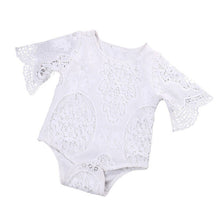 Load image into Gallery viewer, 2017 Lovely Gifts Baby Girls White ruffles Sleeve hollow  Romper Newborn Baby Infant Lace Jumpsuit Clothes Sunsuit Outfits