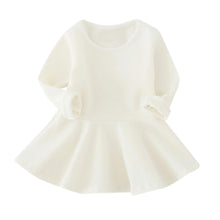 Load image into Gallery viewer, Baby Girls Candy Color Long Sleeve Solid Princess Casual Toddler Kids Dress